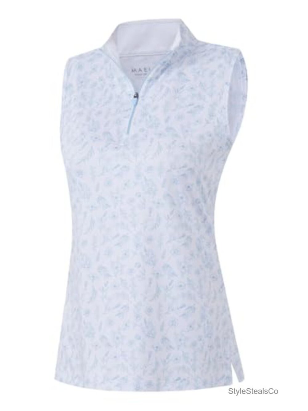 Women's Sleeveless Golf Polo Shirt with Quarter Zip UPF 50 Moisture Wicking